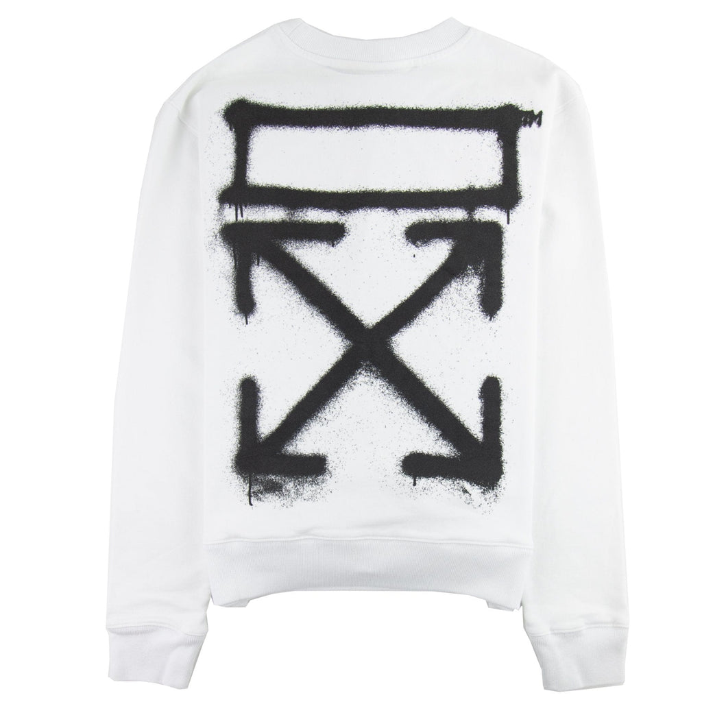 Off White Spray Paint Crewneck Sweatshirt White
