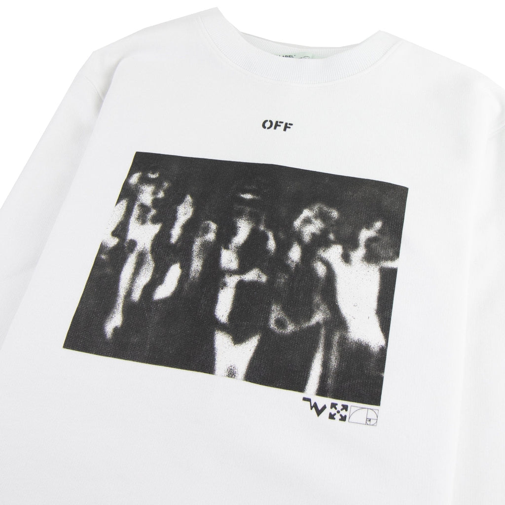 Off White Spray Paint Crewneck Sweatshirt White