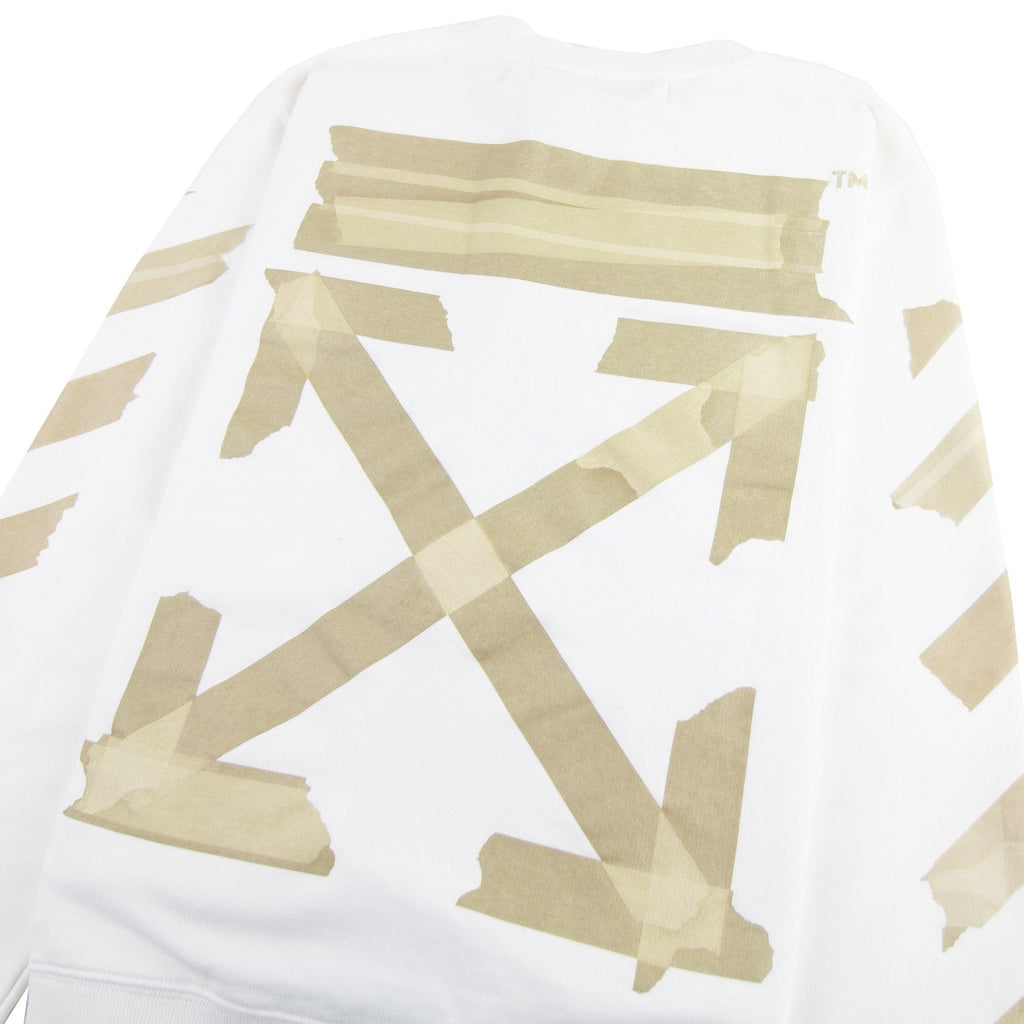 Off White Tape Arrows Cotton Sweatshirt White