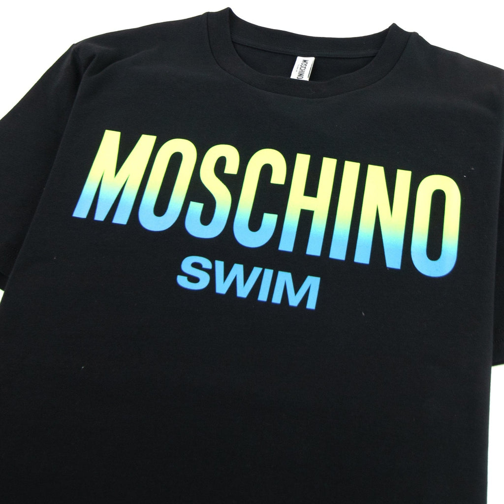 Moschino Swim Swim Logo Print T Shirt Black 0555