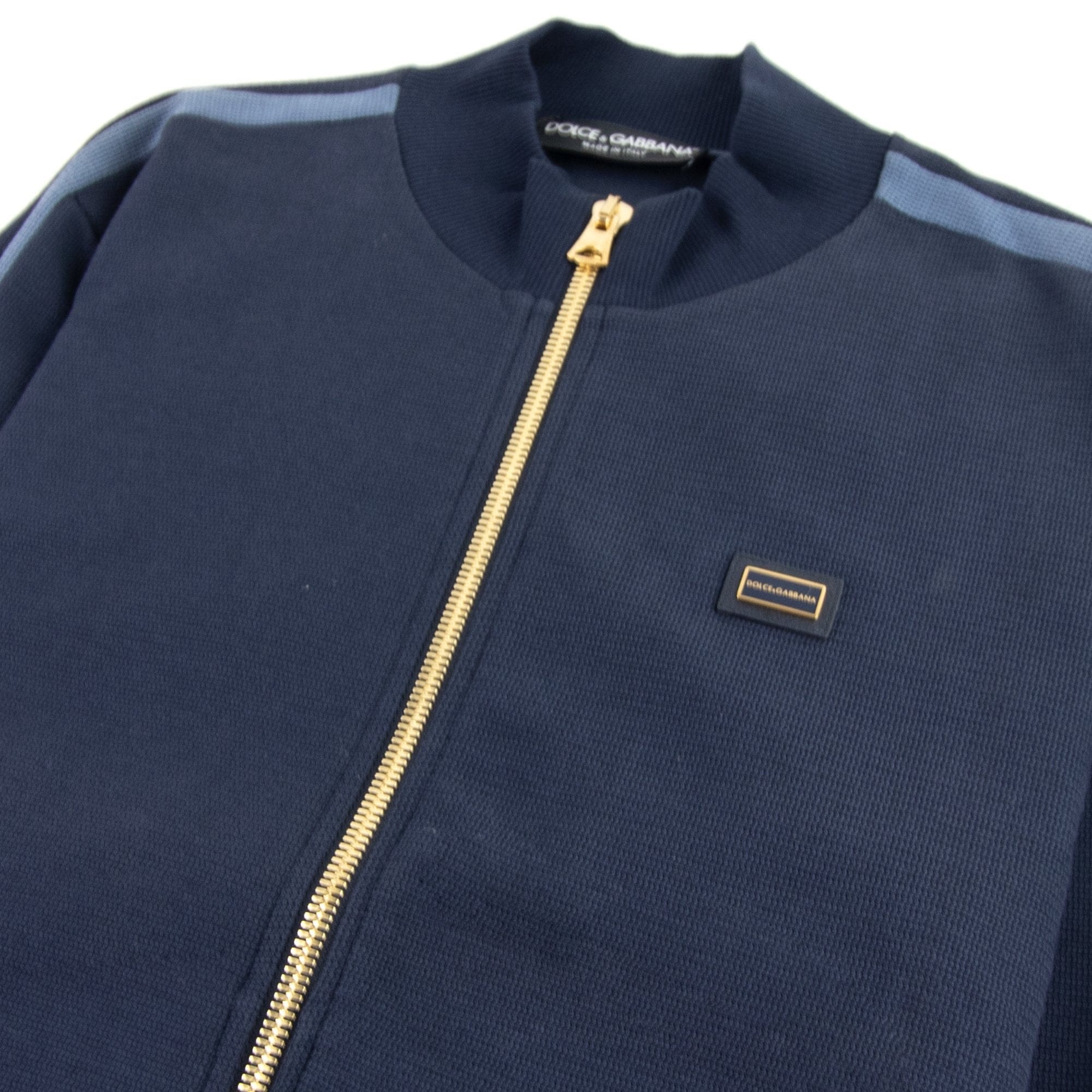 Dolce&Gabbana Patch Logo Zip Up Funnel Neck Navy Blue S9000