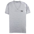 Dolce&Gabbana Metal Logo V Neck T-shirt Grey S8291