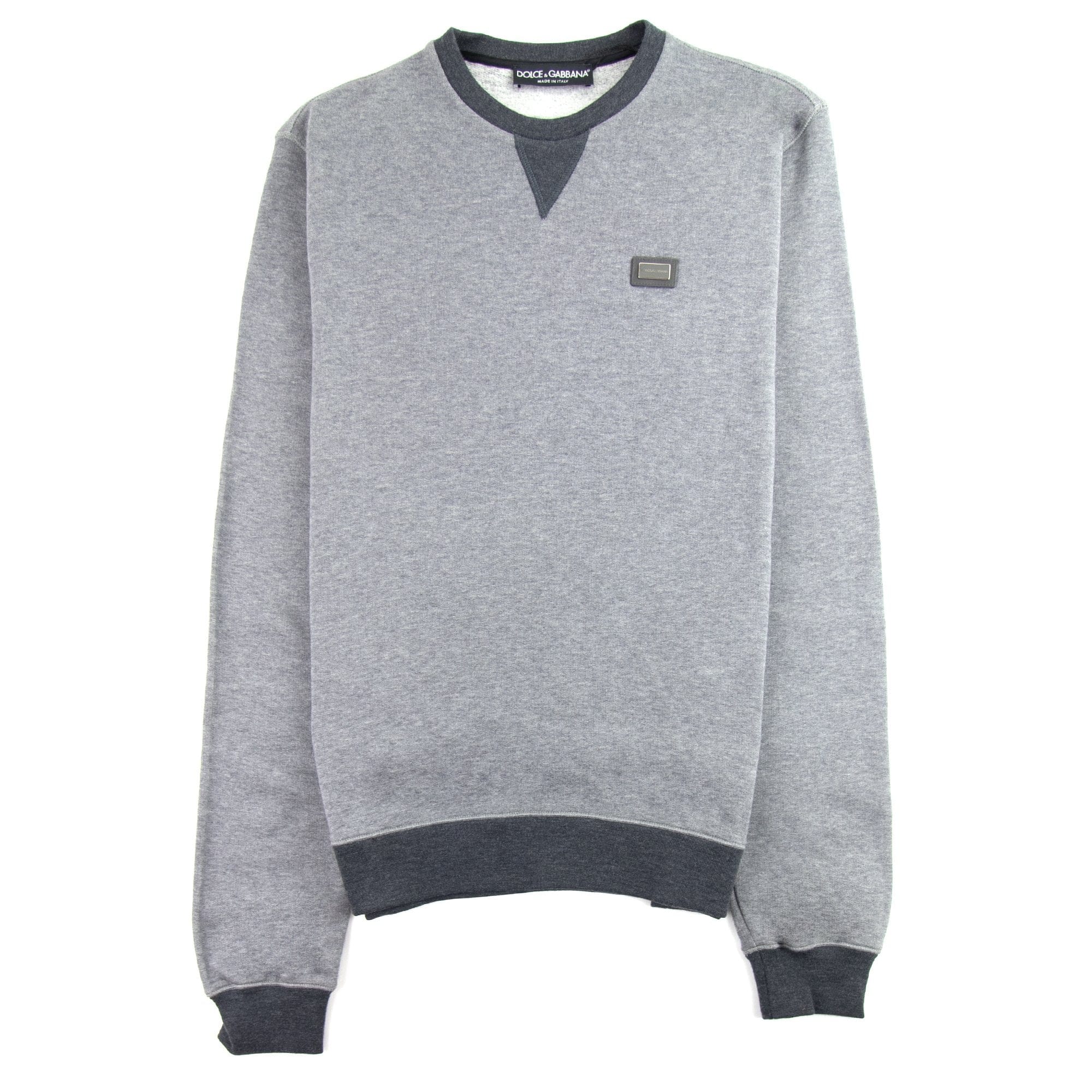Dolce & Gabbana Metal Logo Crew Neck Lightweight Sweat Grey S8291