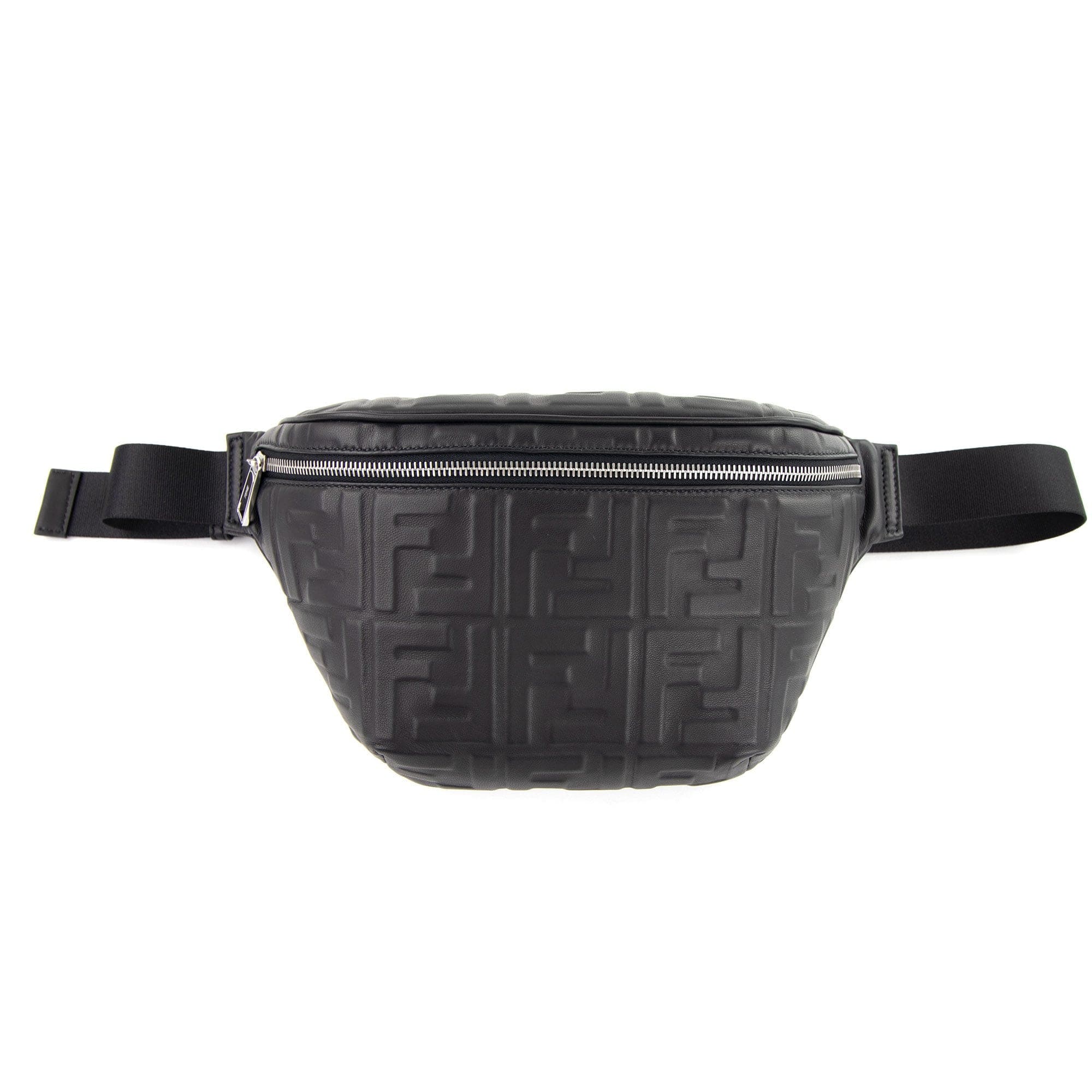 Fendi Nappa Leather FF Logo Belt Bag Black