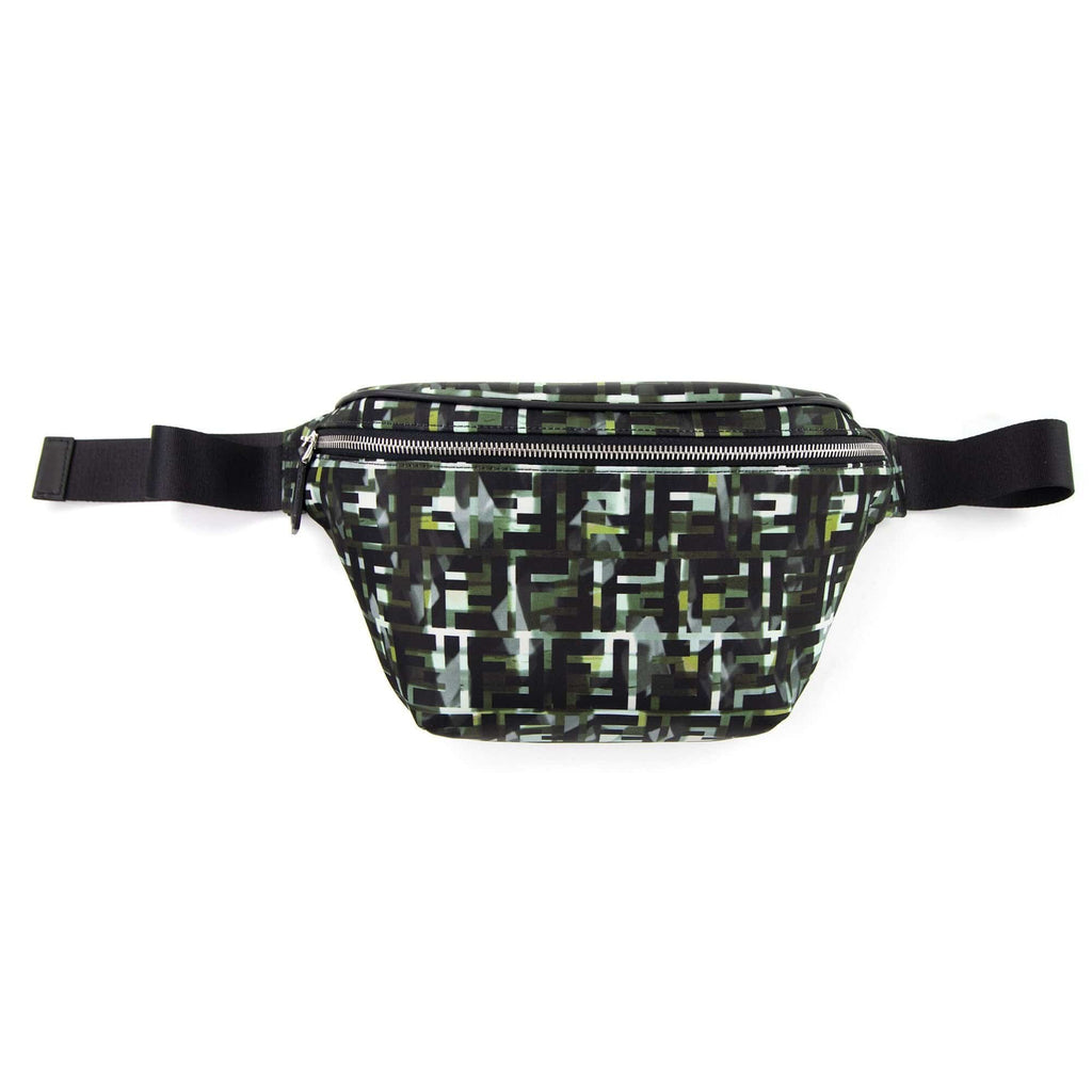 Fendi Camouflage FF Logo Cross Body Bag Green