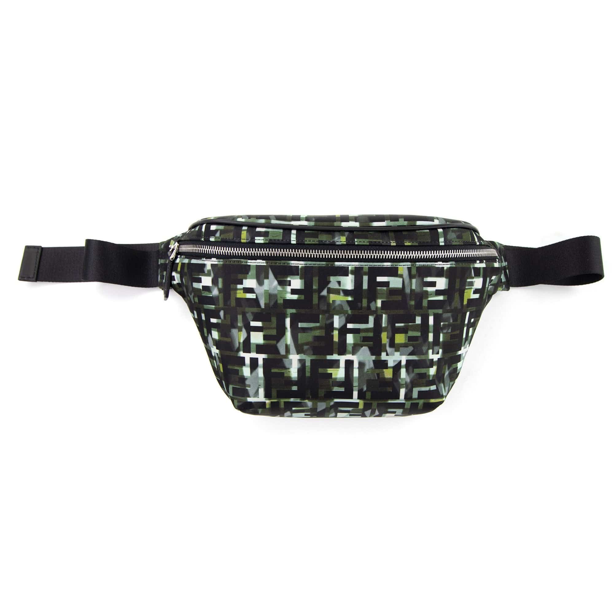 Fendi Camouflage FF Logo Cross Body Bag Green