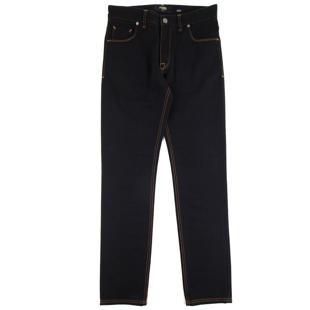 Fendi Camouflage Pocket U.S. Slim Jeans Nero