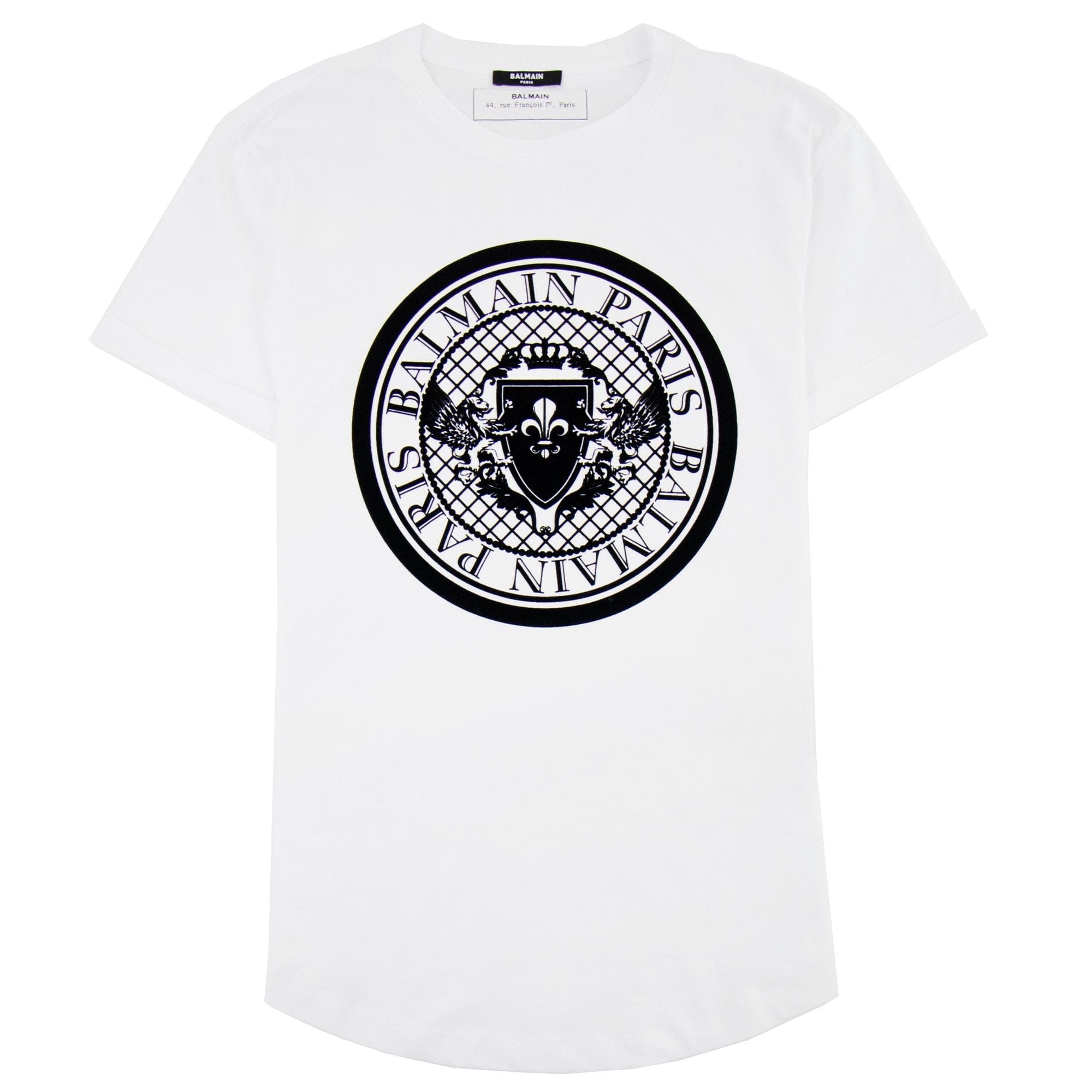 Balmain Cotton T-shirt With Velvet Medallion White