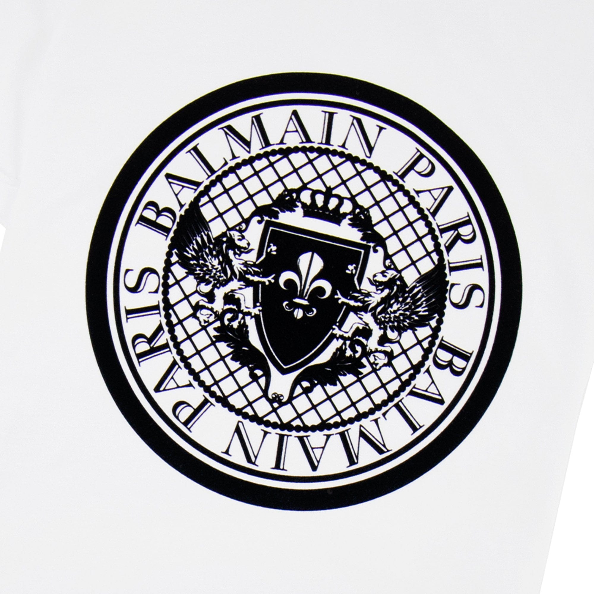 Balmain Cotton T-shirt With Velvet Medallion White