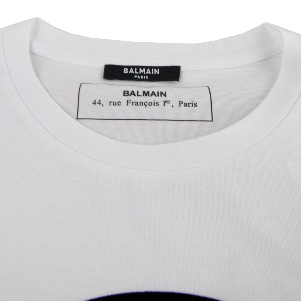 Balmain Cotton T-shirt With Velvet Medallion White