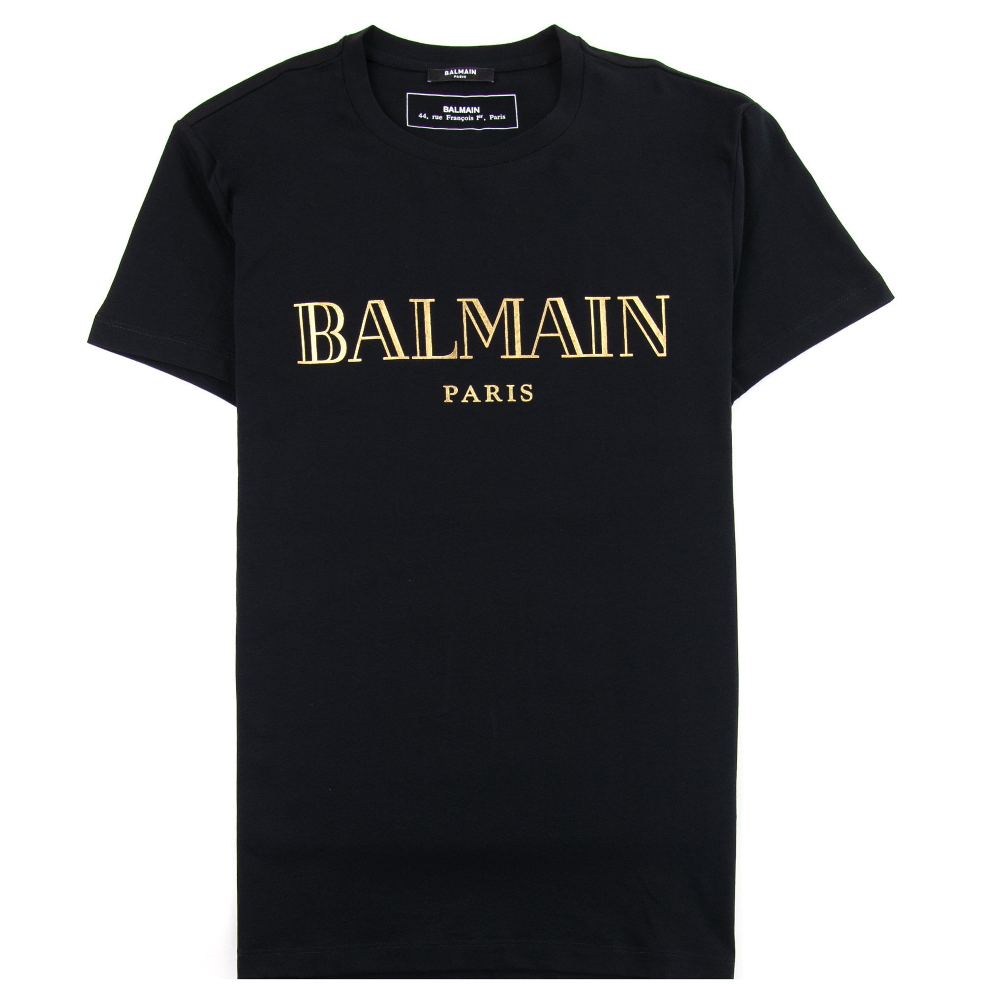 Balmain Logo Cotton T-shirt Black/Gold