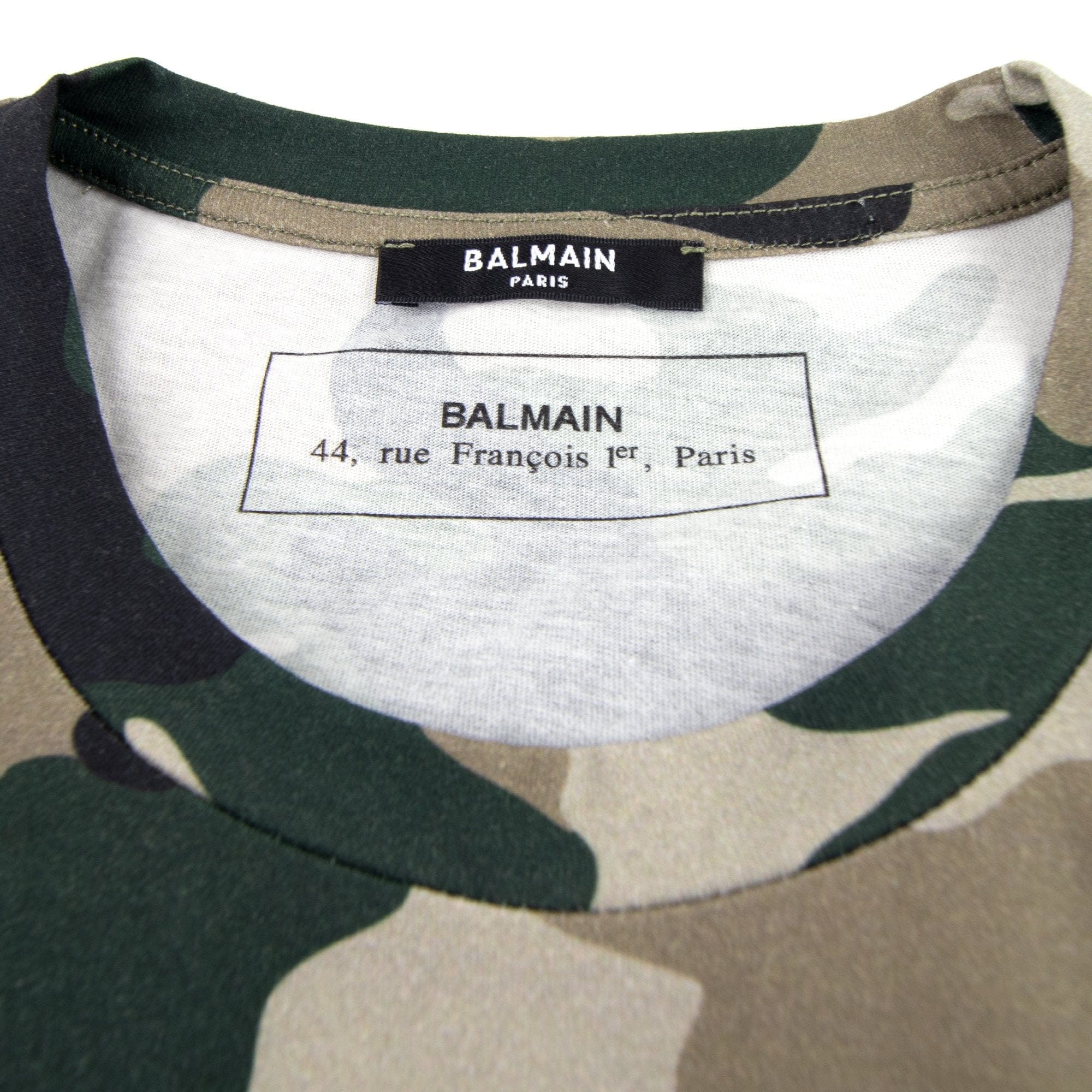 Balmain Logo Cotton T-shirt Camo