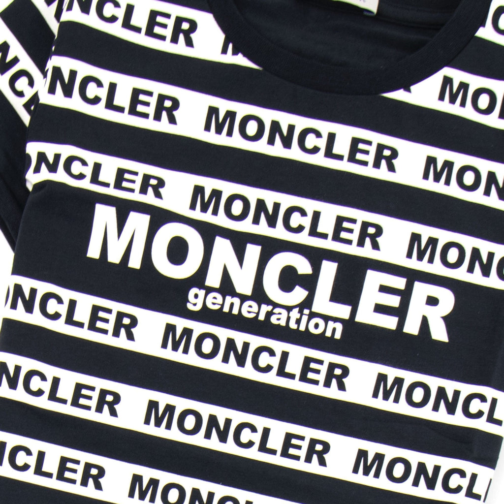 Moncler Junior Genertation Stripe T-shirt Black