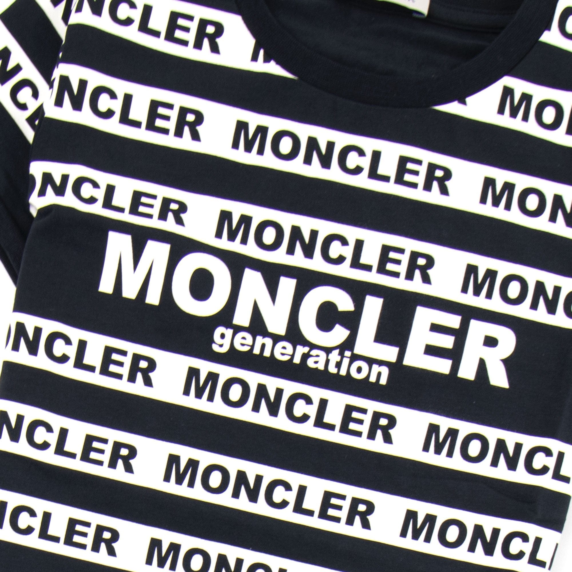 Moncler Junior Genertation Stripe T-shirt Black