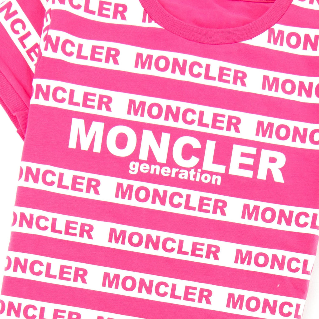 Moncler Junior Genertation Stripe T-shirt Pink GJ1