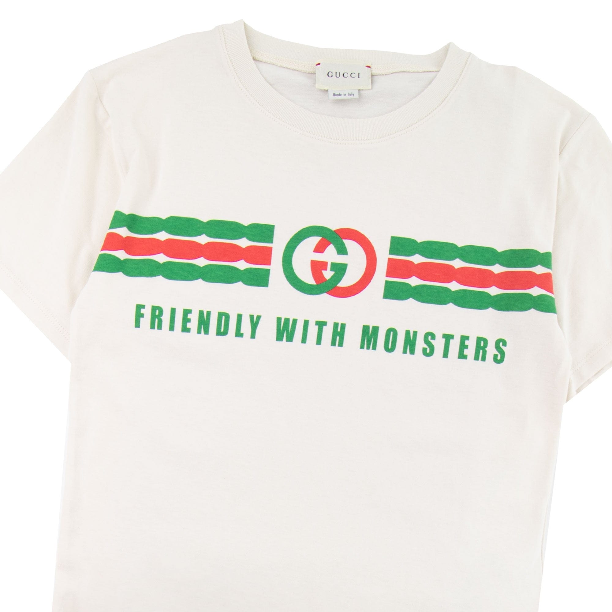 Gucci Junior Interlocking G Print Cotton T-shirt Cream