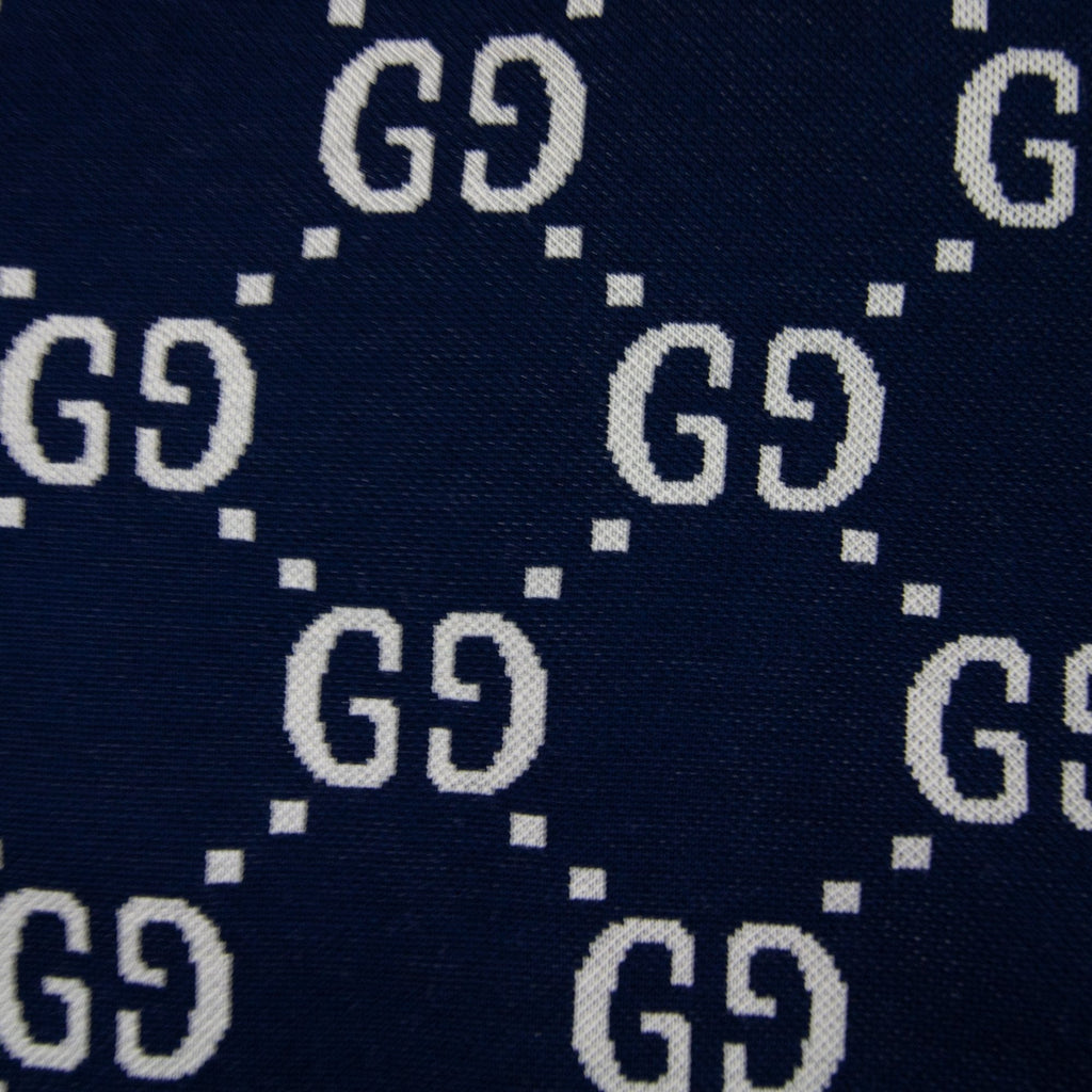 Gucci Jacquard Gg Zip Up Jacket Blue
