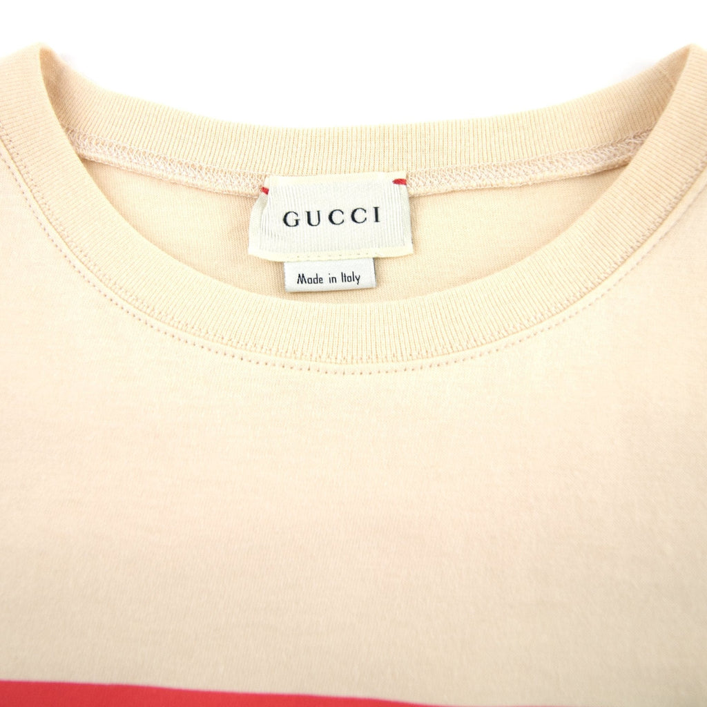 Gucci Junior Tiger Print Cotton T-shirt Cream