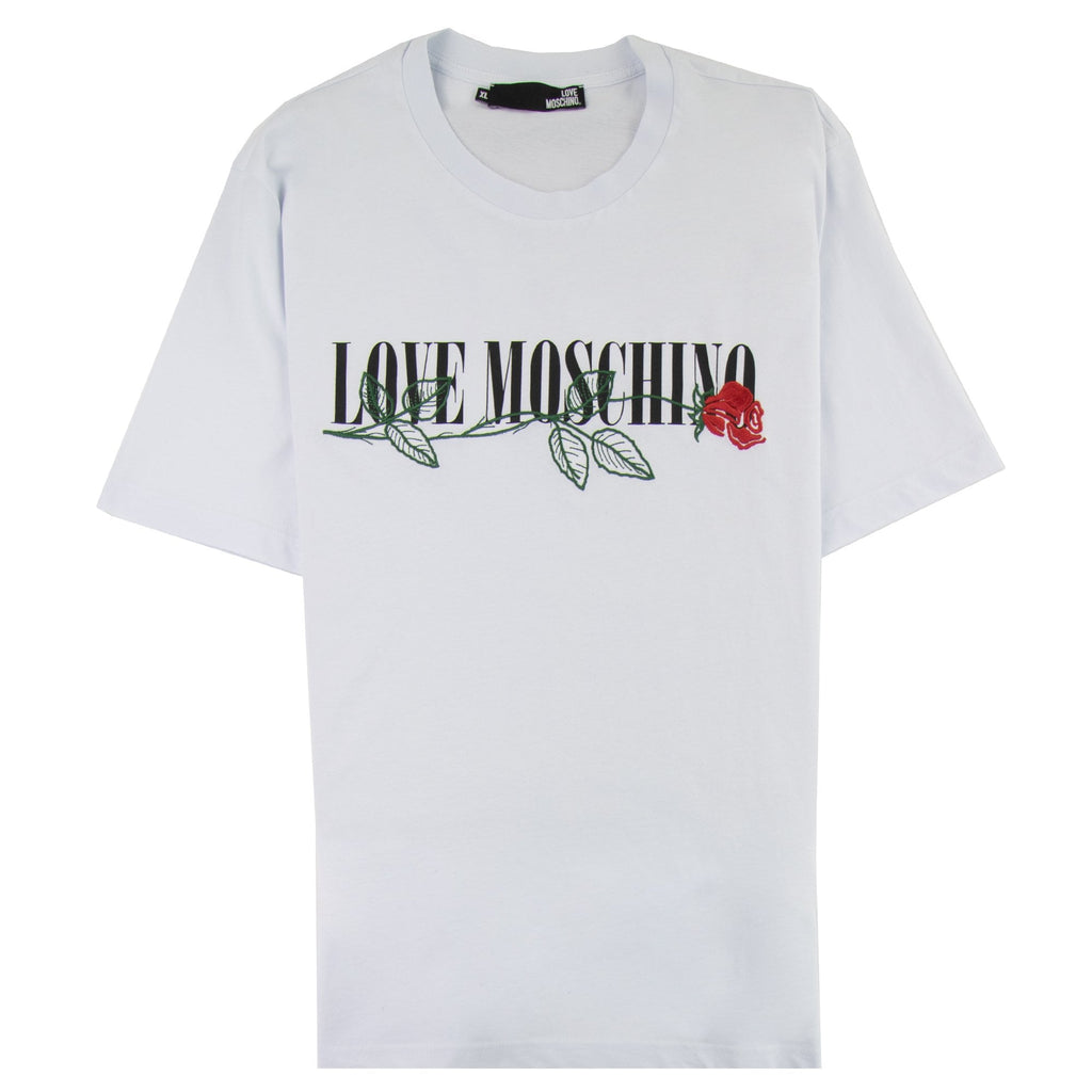 Love Moschino Rose Logo T-shirt White