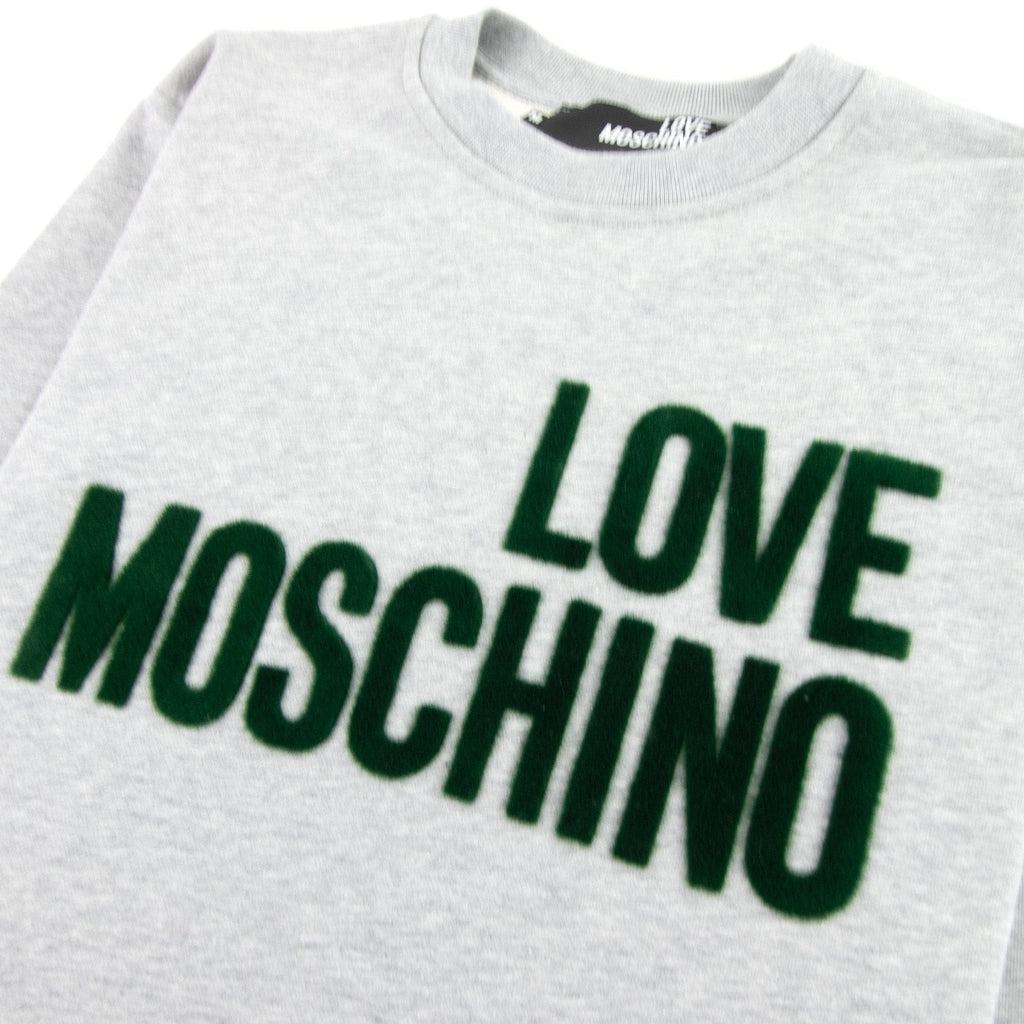 Love Moschino Grass Logo Sweatshirt Grey