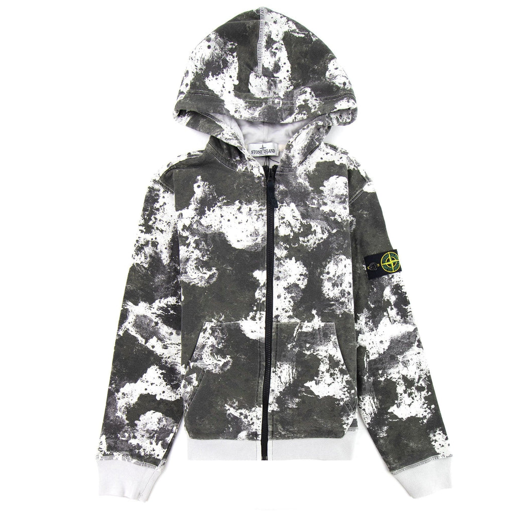 Stone Island Junior 62046 Camouflage Zip Up Hoodie Pearl V0061