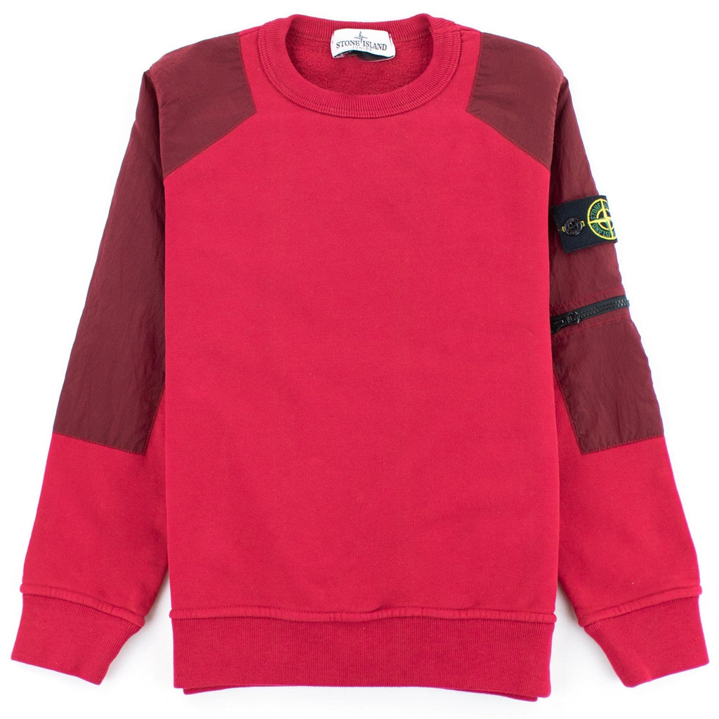 Stone Island Junior Nylon Metal Shoulder Sweater Red