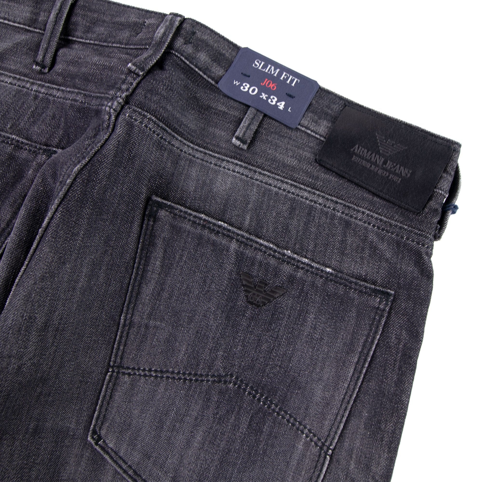 Armani Jeans J06 Washed Denim Jeans Nero