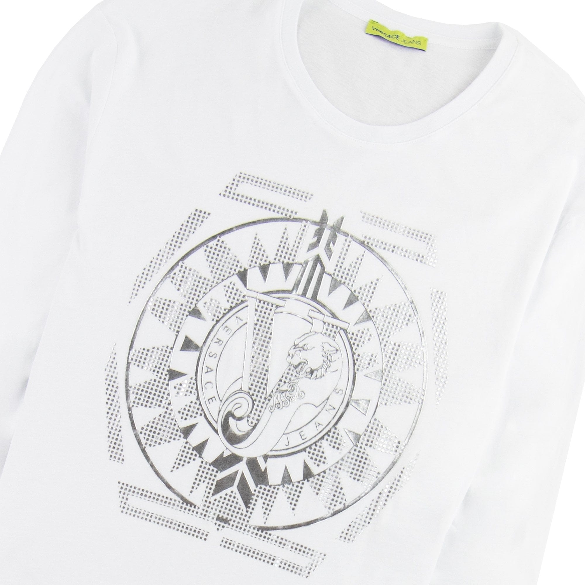 Versace Jeans Foil Print Long Sleeve T-shirt White