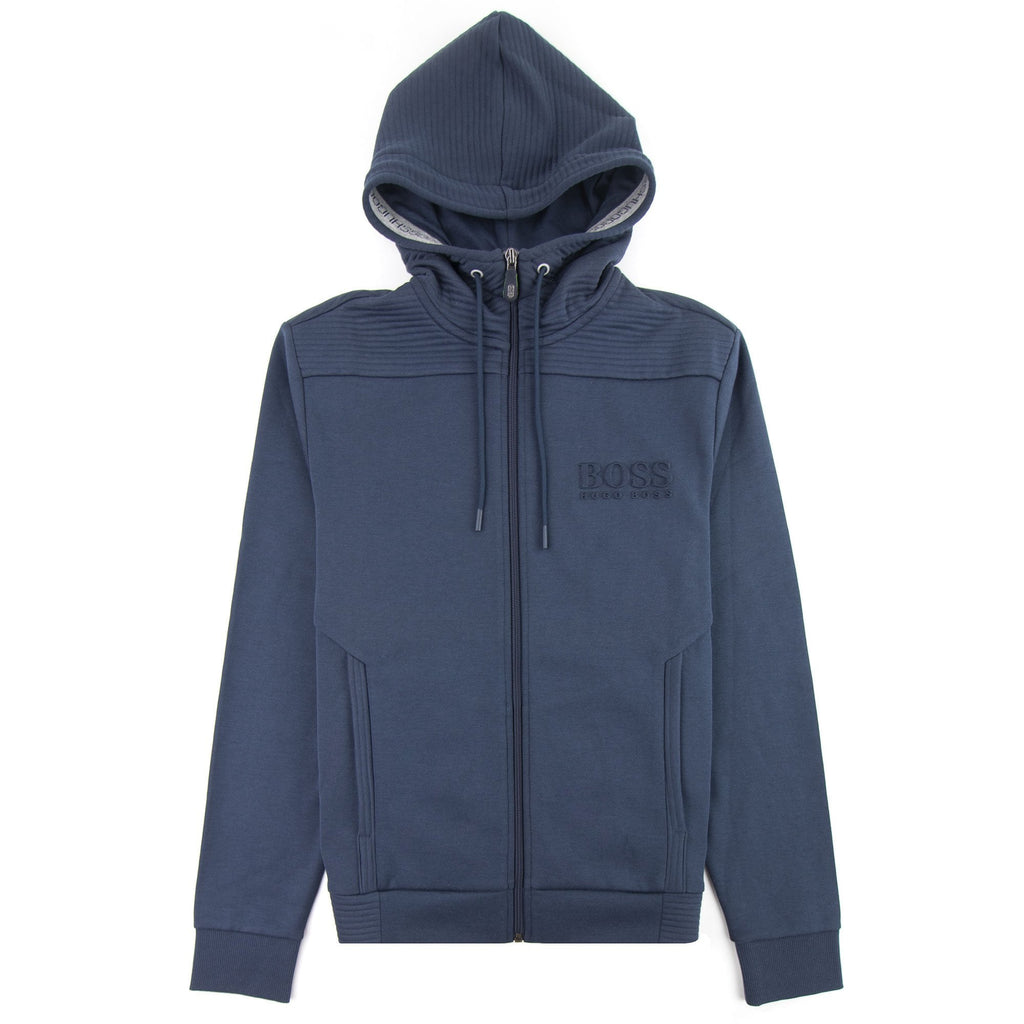 Hugo Boss Saggy Embossed Logo Hoodie Navy 410