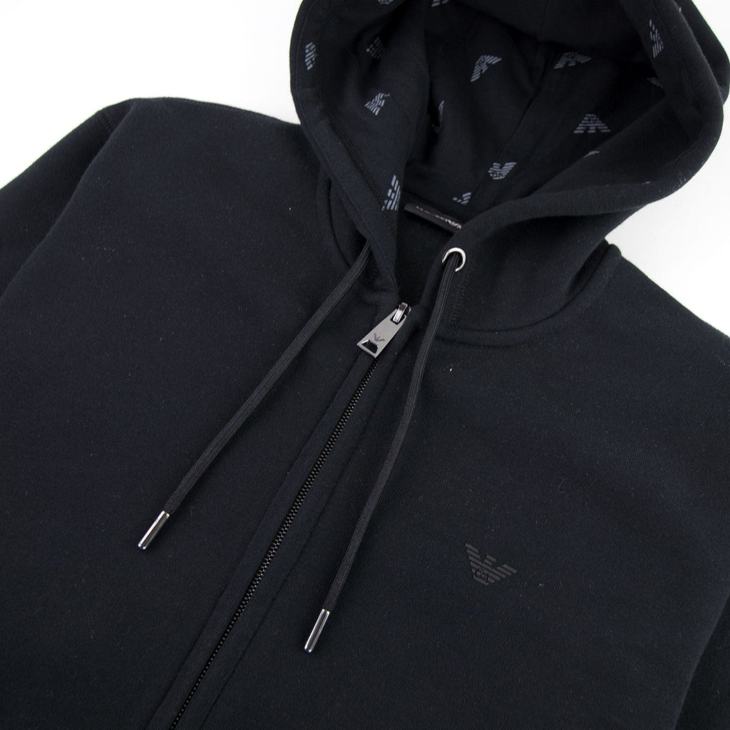 Emporio Armani Small Logo Zip Up Hoodie Nero 0999