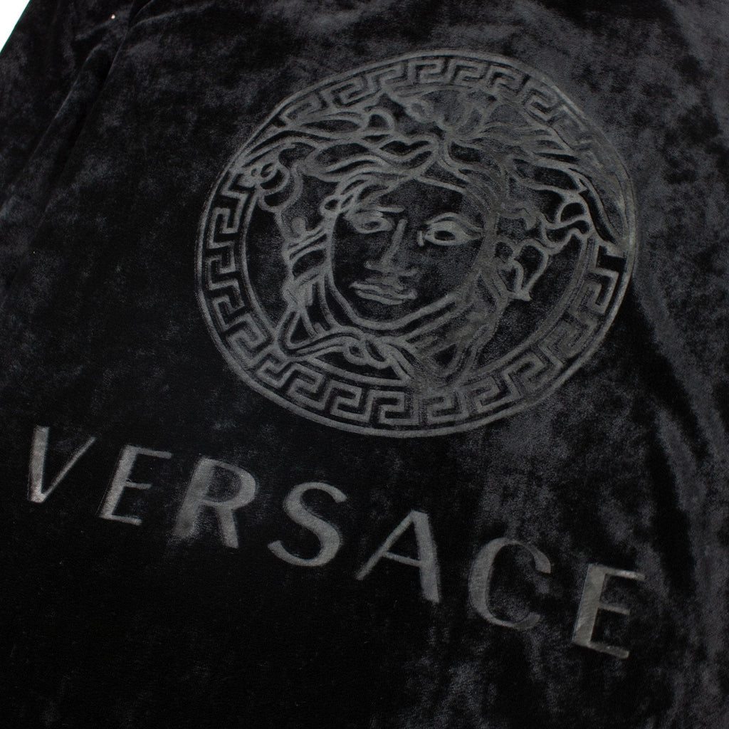 Versace Velour Medusa Hoodie Black