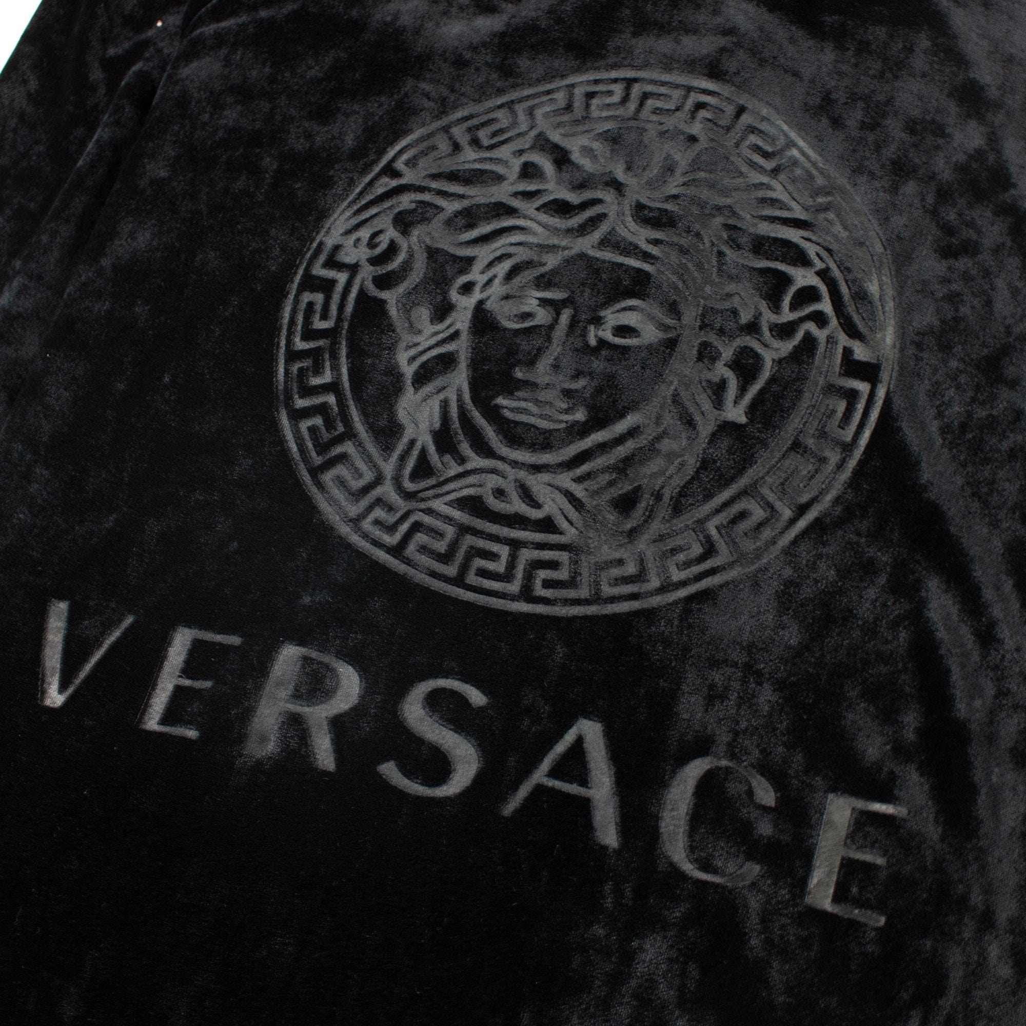 Versace Velour Medusa Hoodie Black