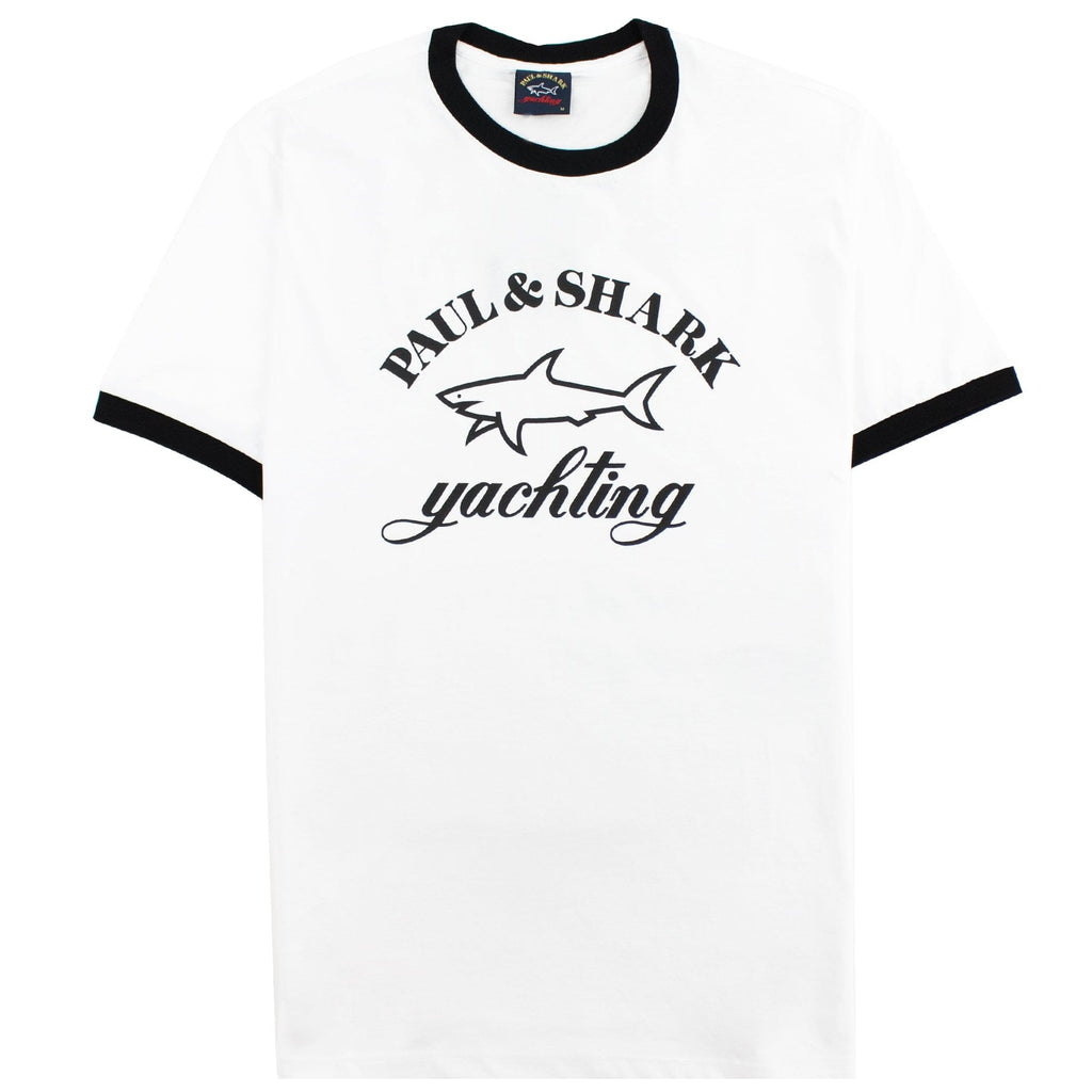 Paul And Shark Logo Print Ringer T-shirt White