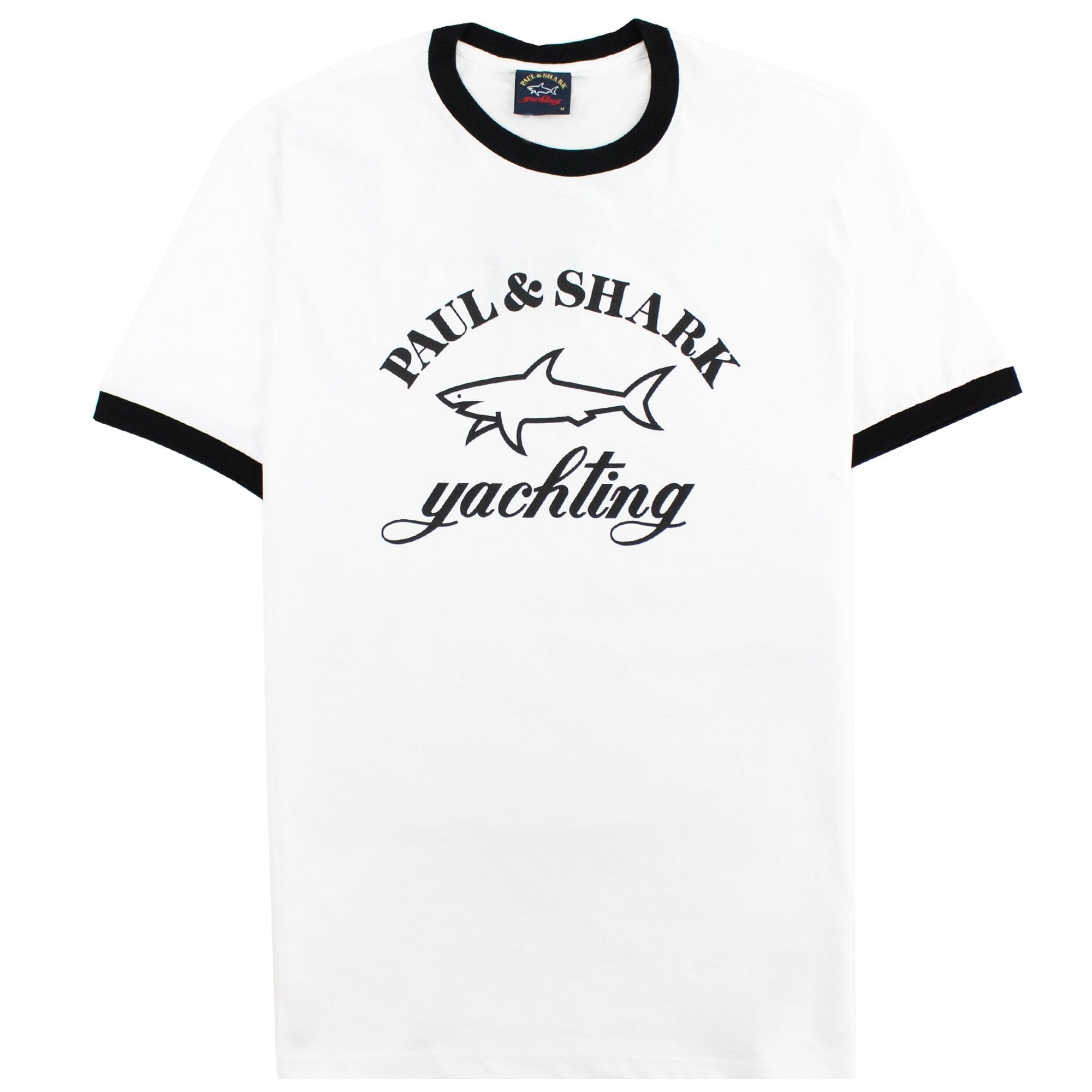Paul And Shark Logo Print Ringer T-shirt White
