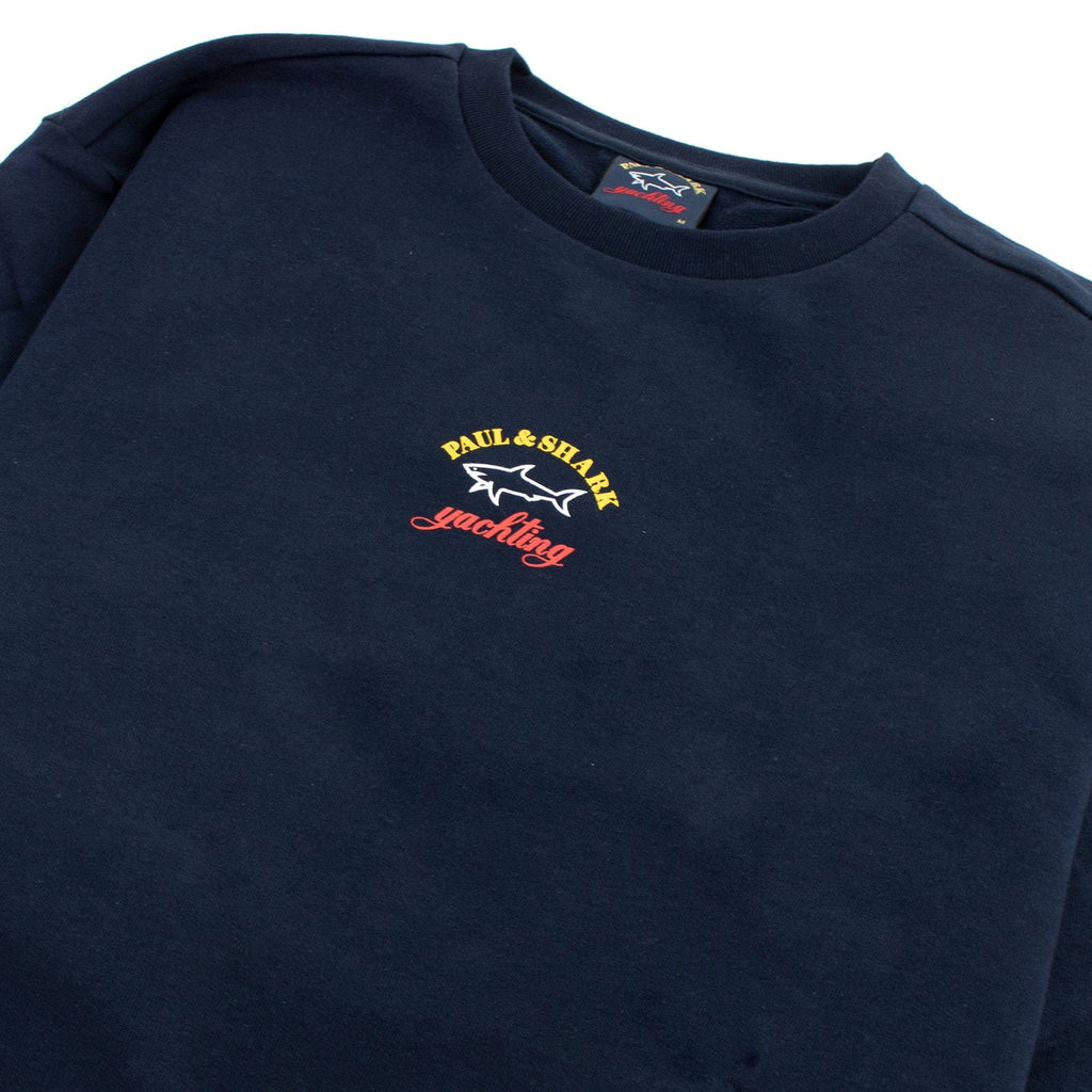Paul And Shark Central Logo Crew Sweatshirt Navy