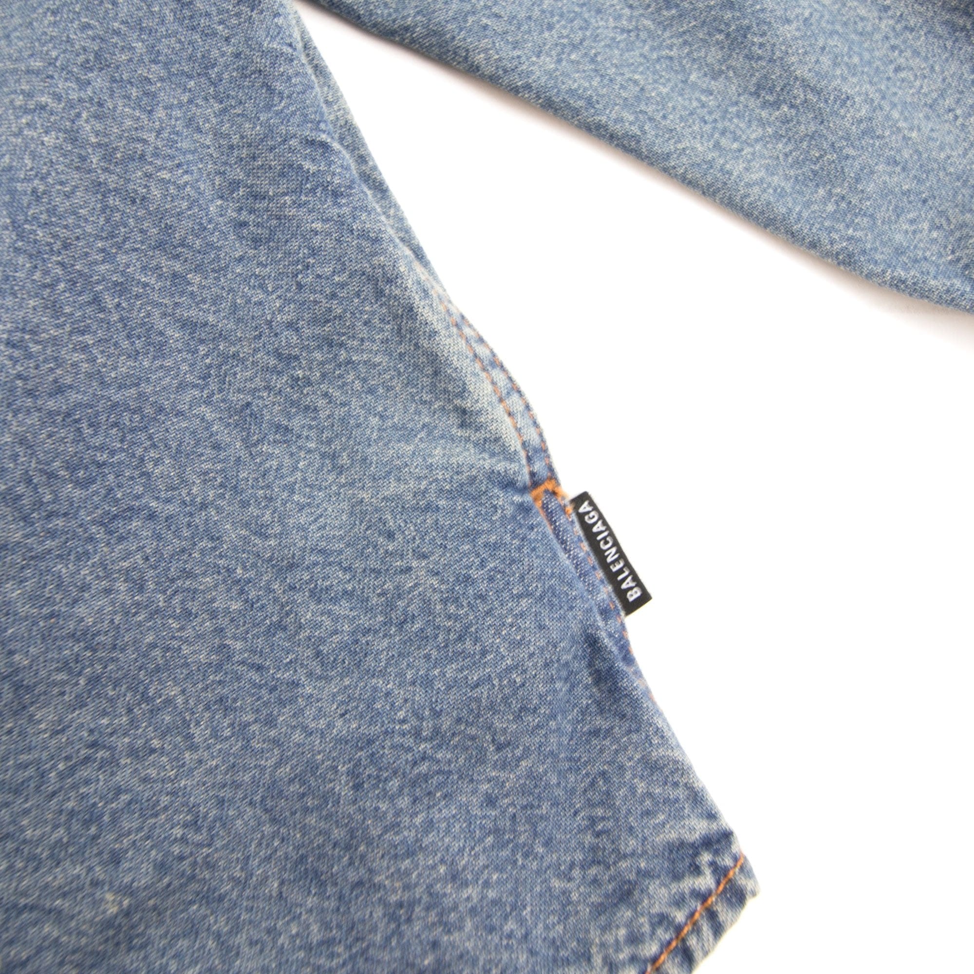 Balenciaga Oversized Chest Logo Shirt Light Indigo
