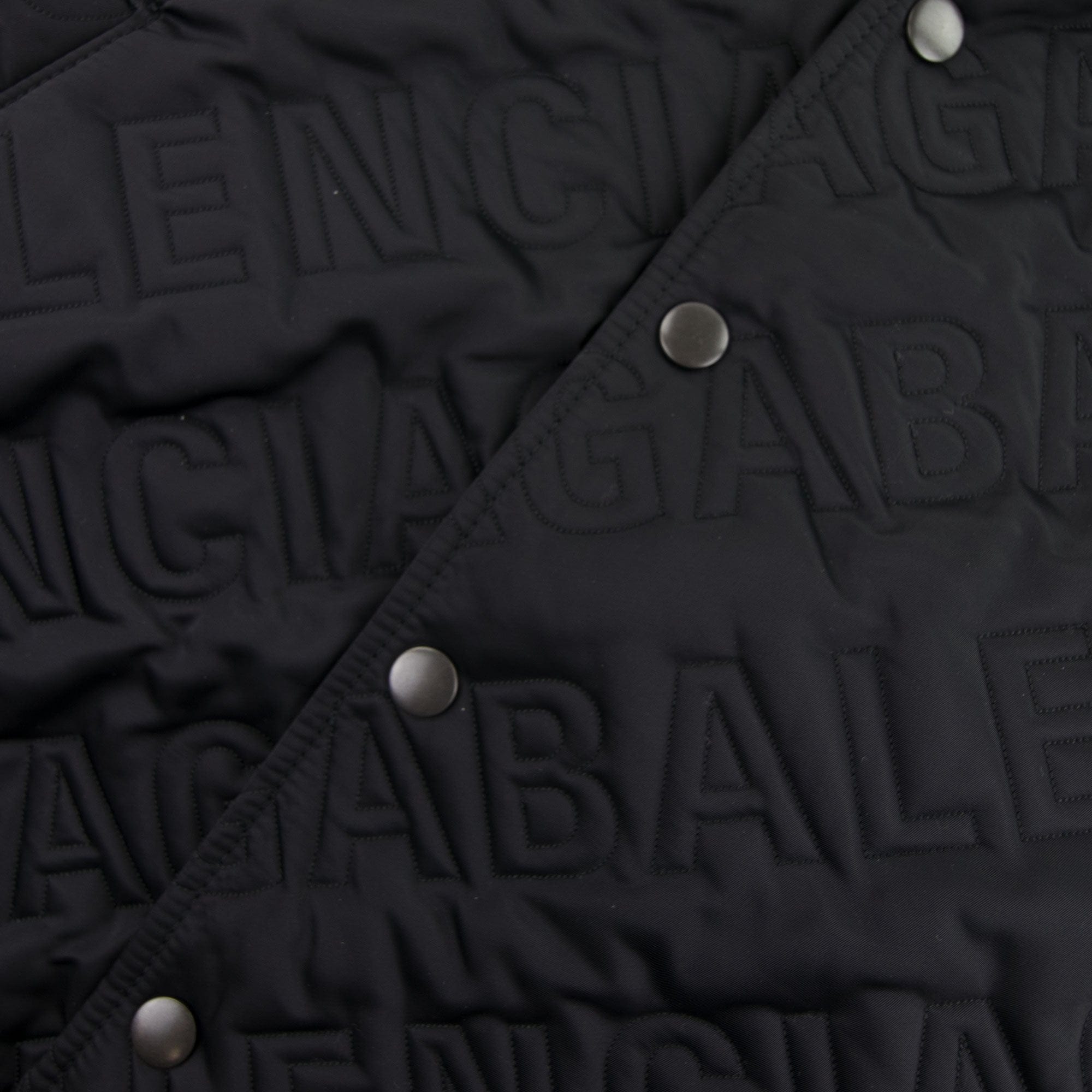 Balenciaga Allover Logo Quilted Bomber Black