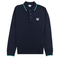 Kenzo Tiger Logo Long Sleeve Polo Navy Blue