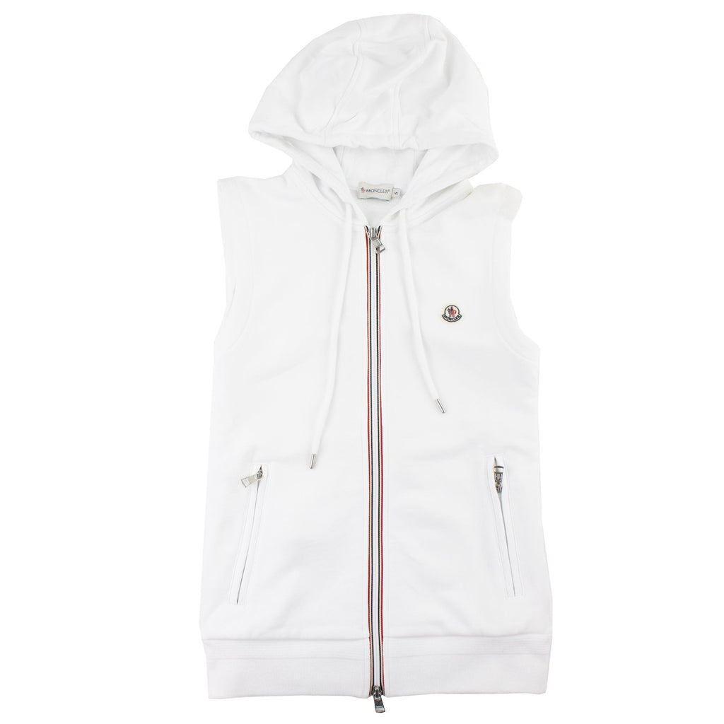 Moncler Sleeveless Zip Front Sweatshirt White SSE1