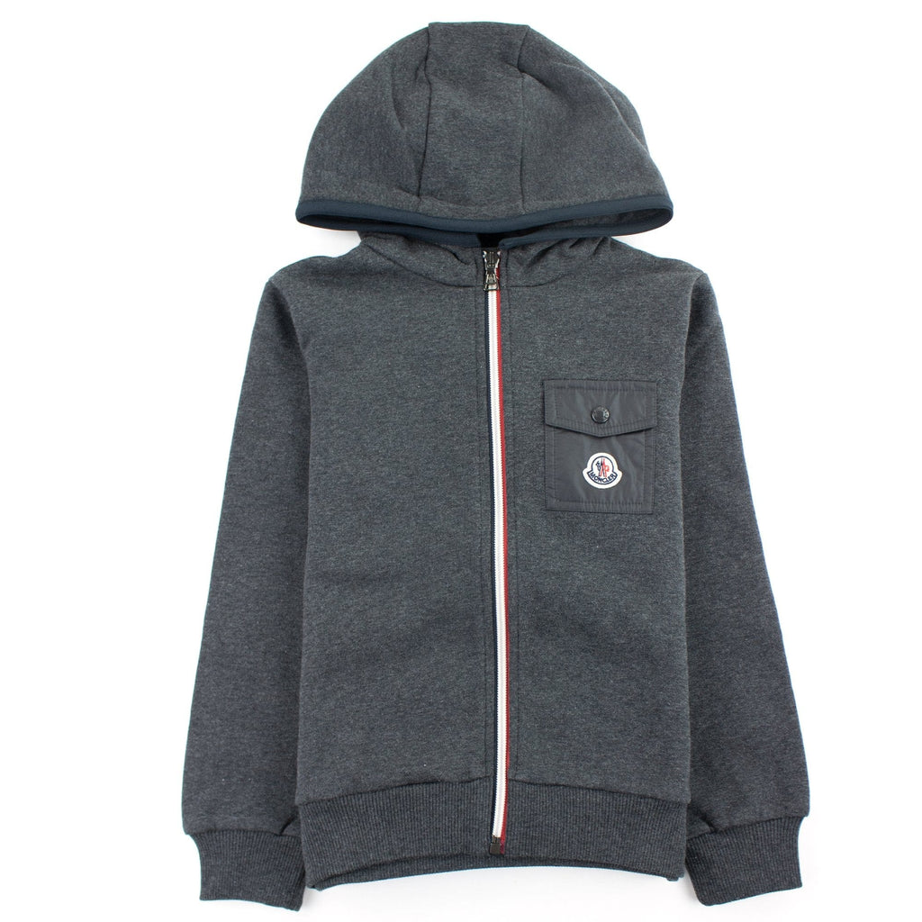 Moncler Junior Hooded Tracksuit Dark Grey