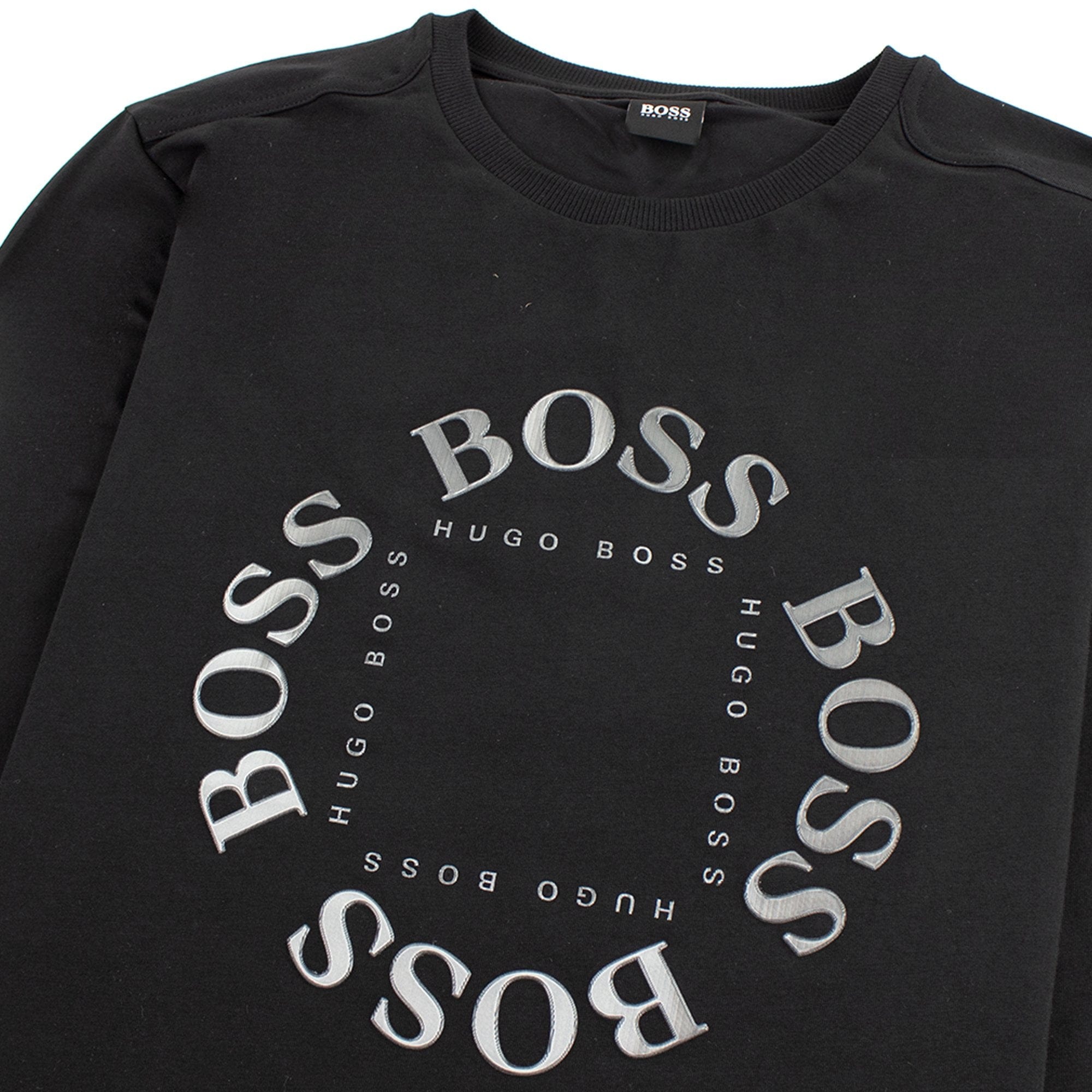 Hugo Boss Regular-fit Long Sleeve T-shirt In Stretch Cotton Black