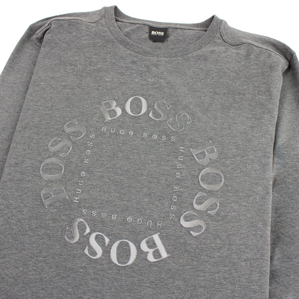Hugo Boss Regular-fit Long Sleeve T-shirt In Stretch Cotton Grey