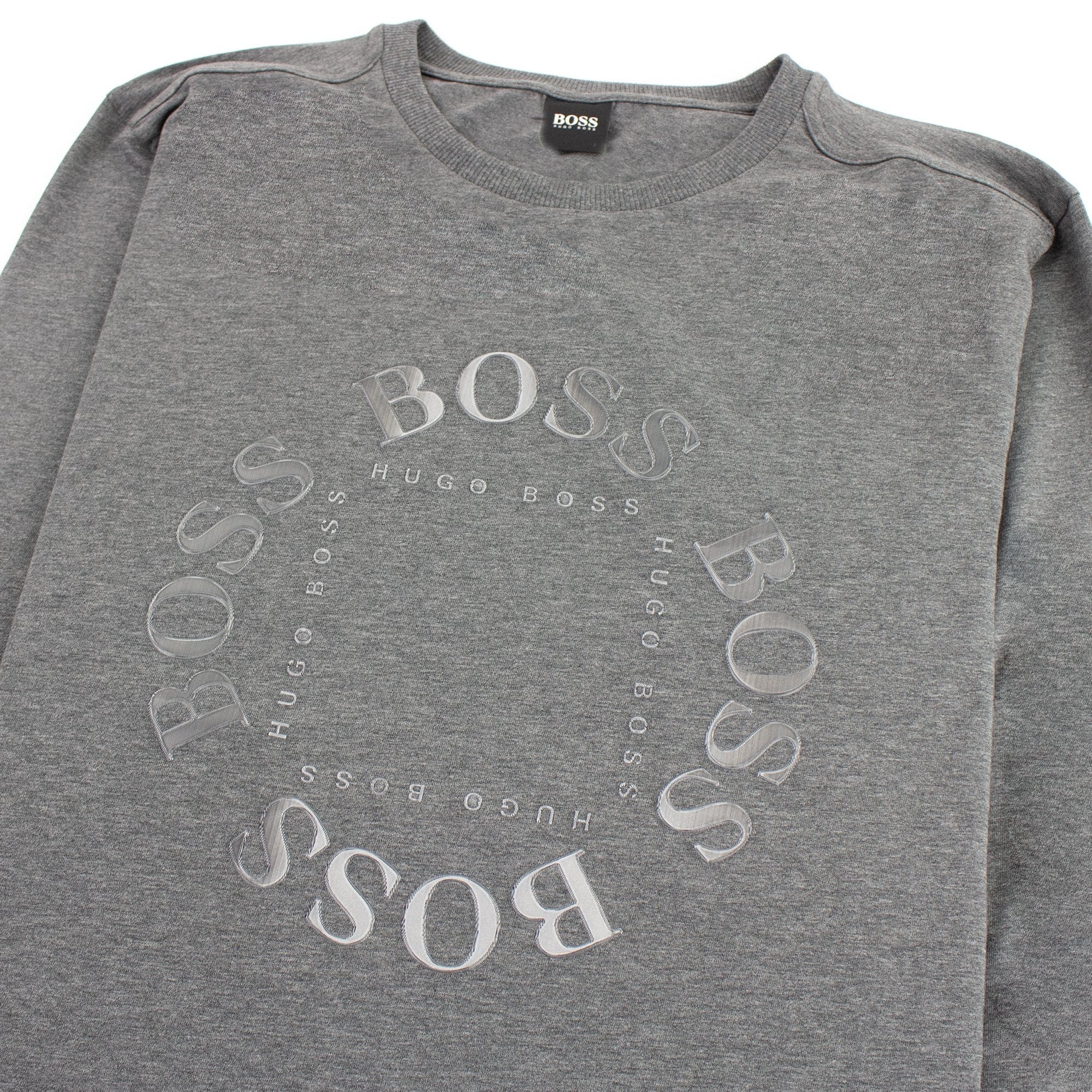 Hugo Boss Regular-fit Long Sleeve T-shirt In Stretch Cotton Grey