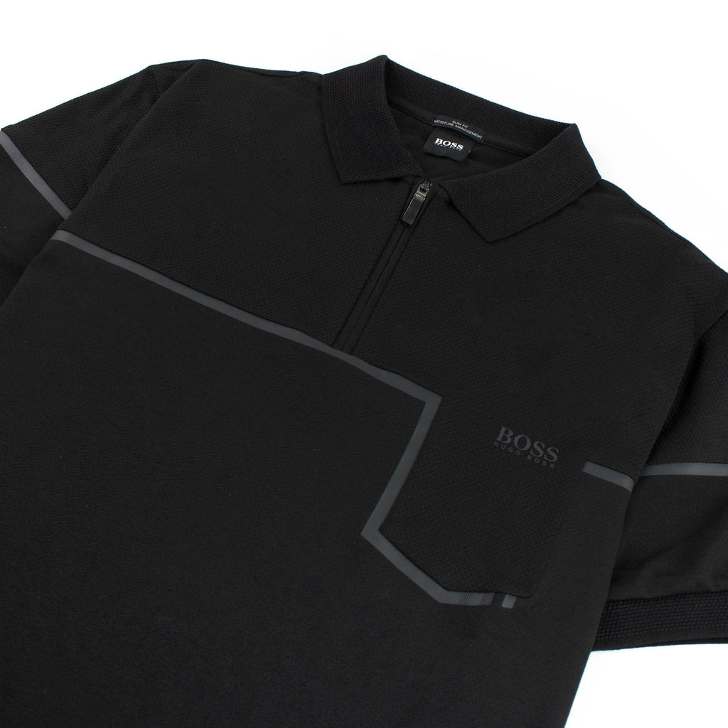 Hugo Boss Slim-fit Philix Polo Shirt In Cotton Black