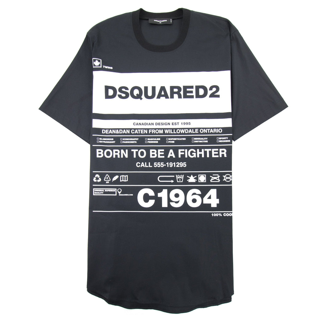 Dsquared2 Born To Be A Fighter T-Shirt Black