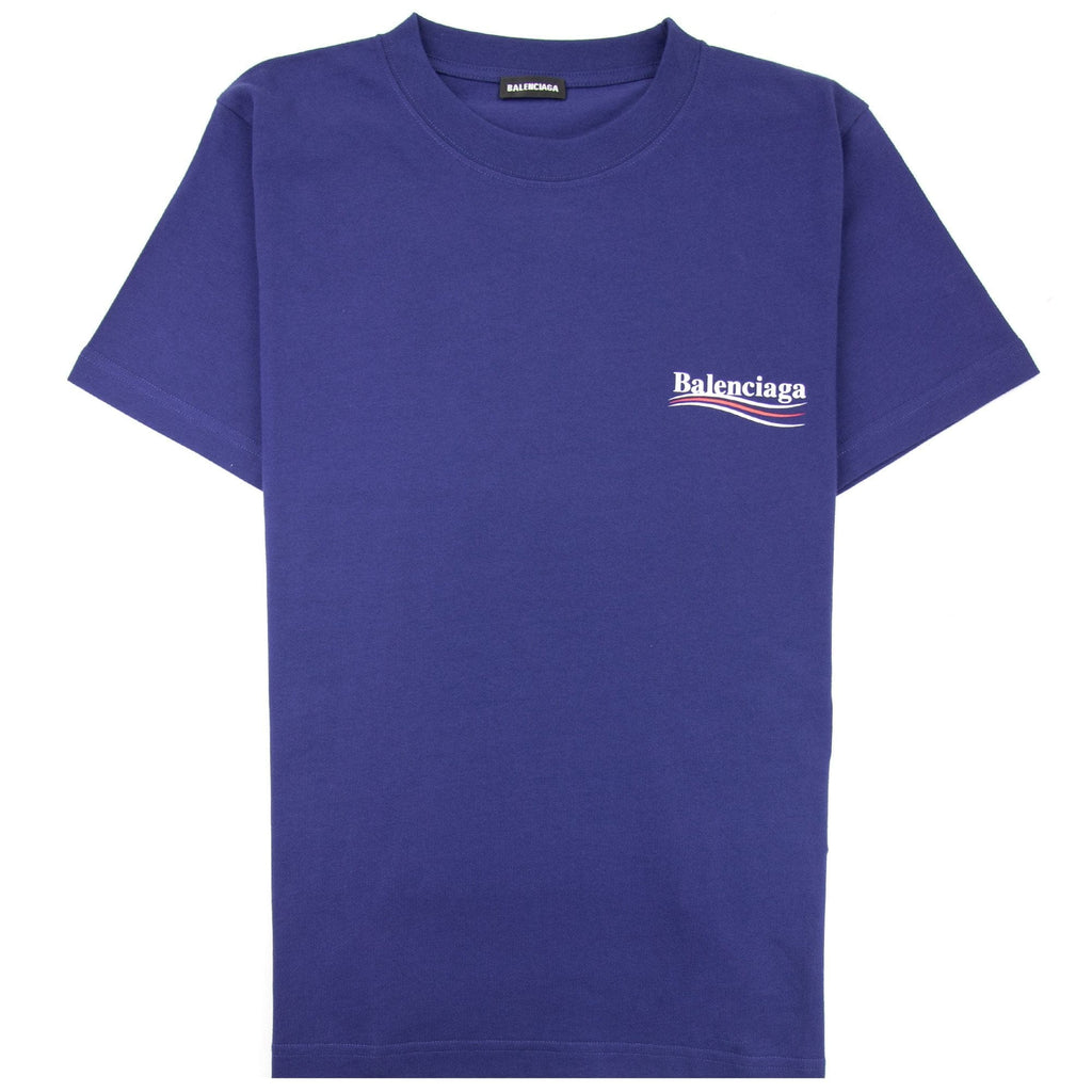 Balenciaga Short Sleeve Political T Shirt Blue 1195
