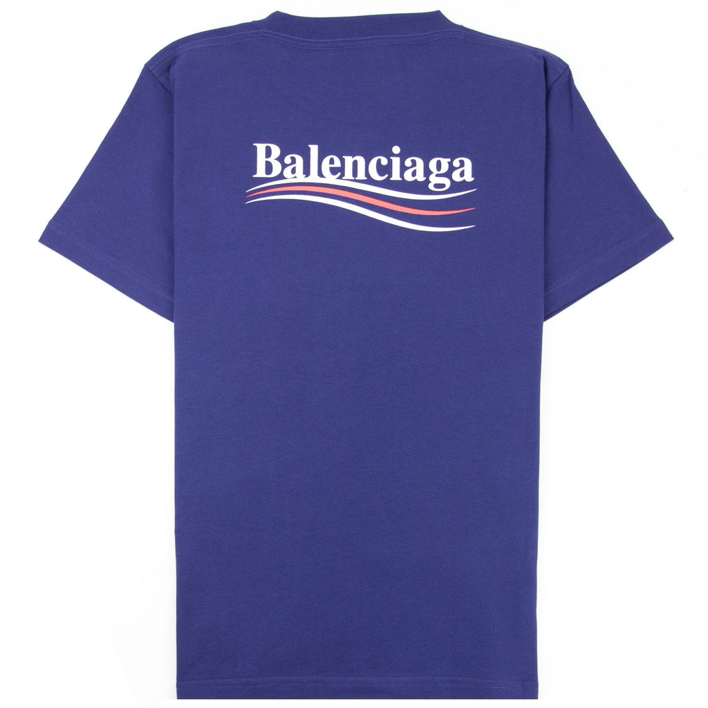 Balenciaga Short Sleeve Political T Shirt Blue 1195