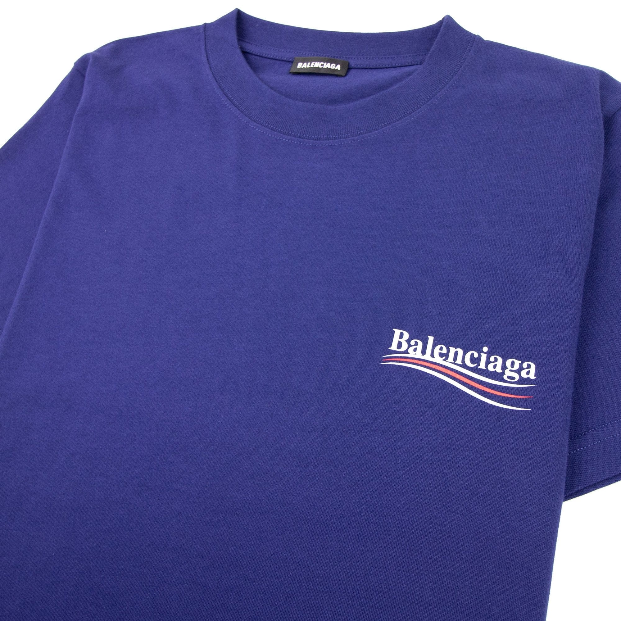 Balenciaga Short Sleeve Political T Shirt Blue 1195
