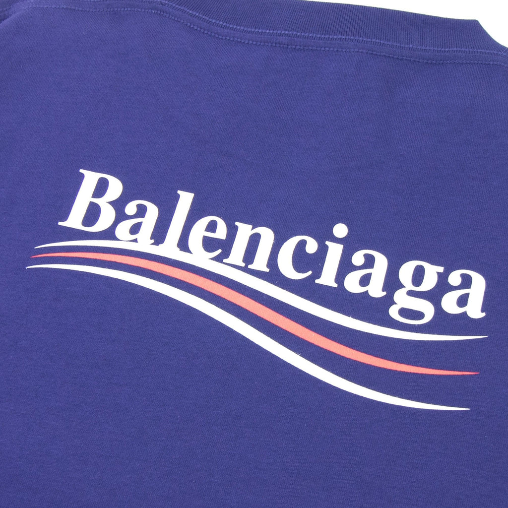 Balenciaga Short Sleeve Political T Shirt Blue 1195
