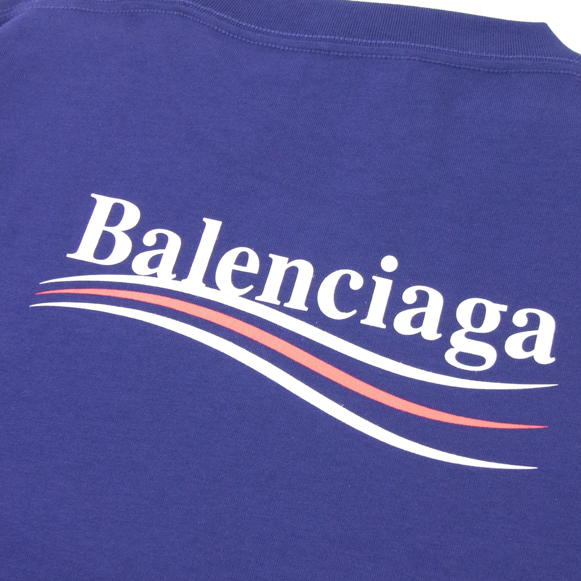 Balenciaga Short Sleeve Political T Shirt Blue 1195